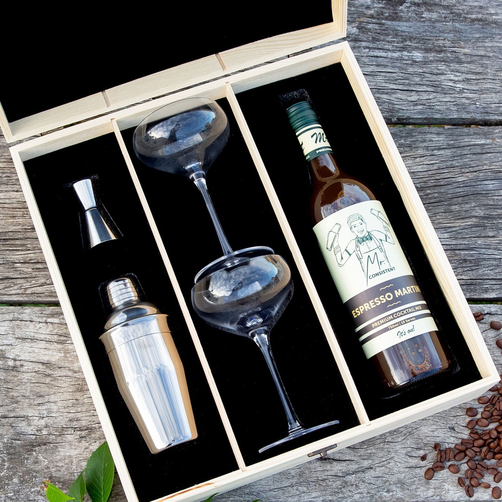 Mr Consistent Wooden Boxed Cocktail Shaker Set