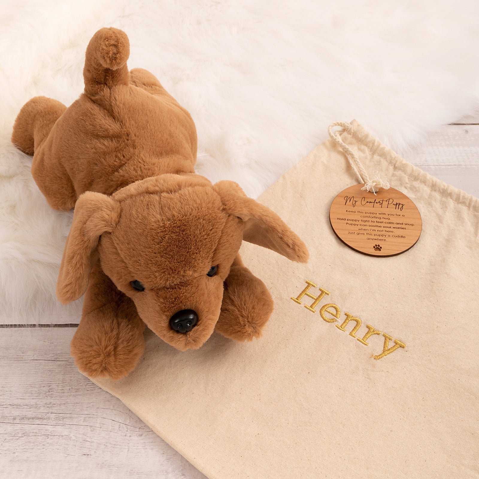 Personalised Comfort Puppy with Travel Bag