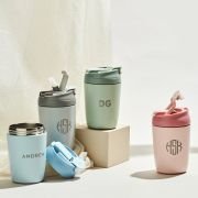 Engraved Reusable 350ml Straw Spout Keep Cup