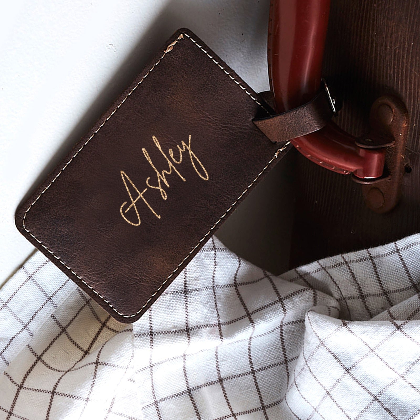 Personalised Leatherette Luggage Tag Birthday Gift