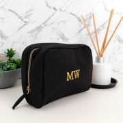 Monogrammed Black Makeup Bag