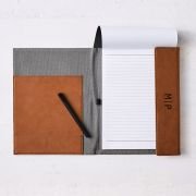 Engraved Leatherette A4 Sized Portfolio with Notepad