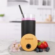 Engraved Bamboo Lid Smoothie Drink Bottle