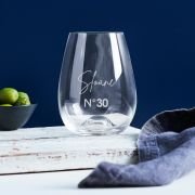 Engraved 460ml Stemless Wine Glass 30th Birthday Gift