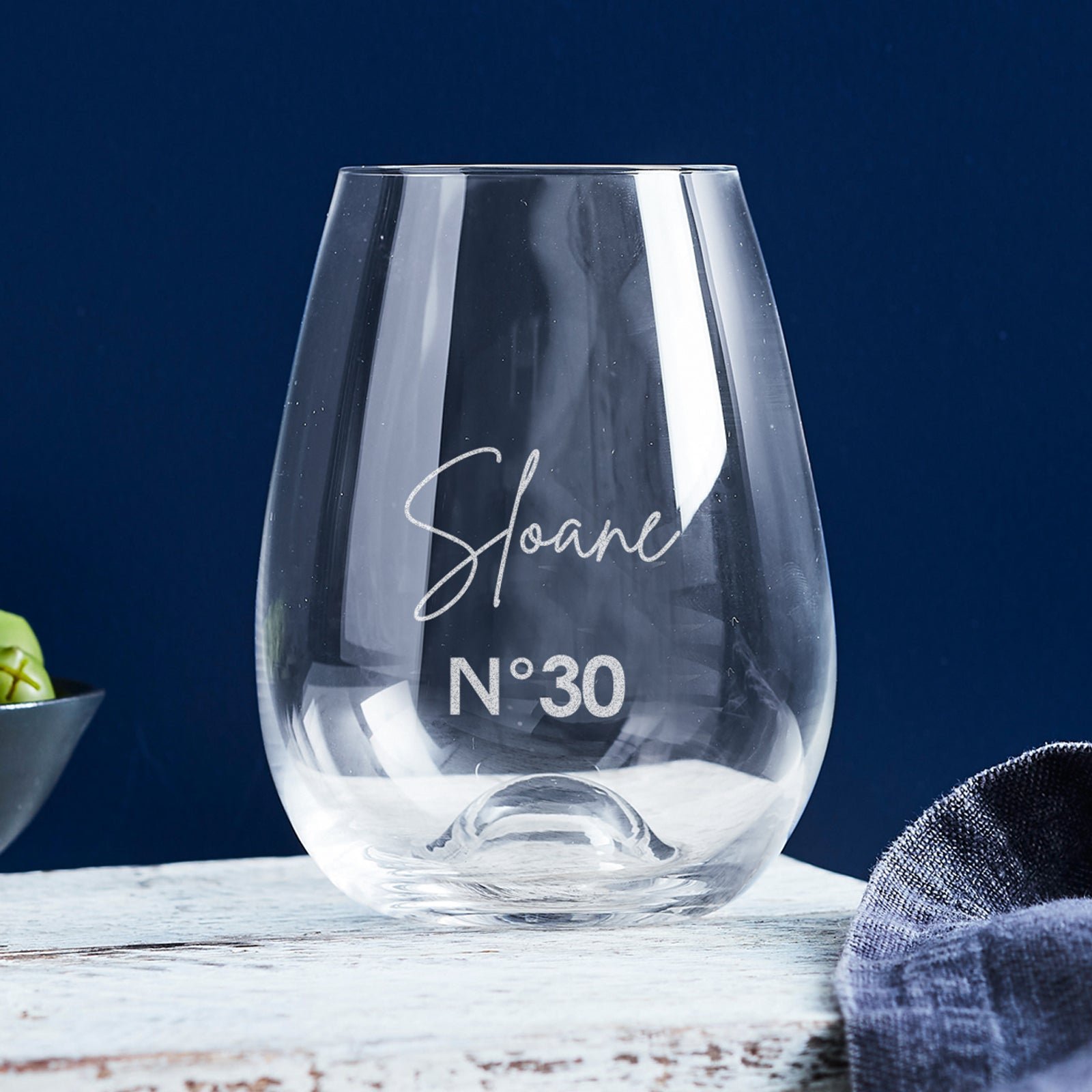 Engraved 460ml Stemless Wine Glass 30th Birthday Gift