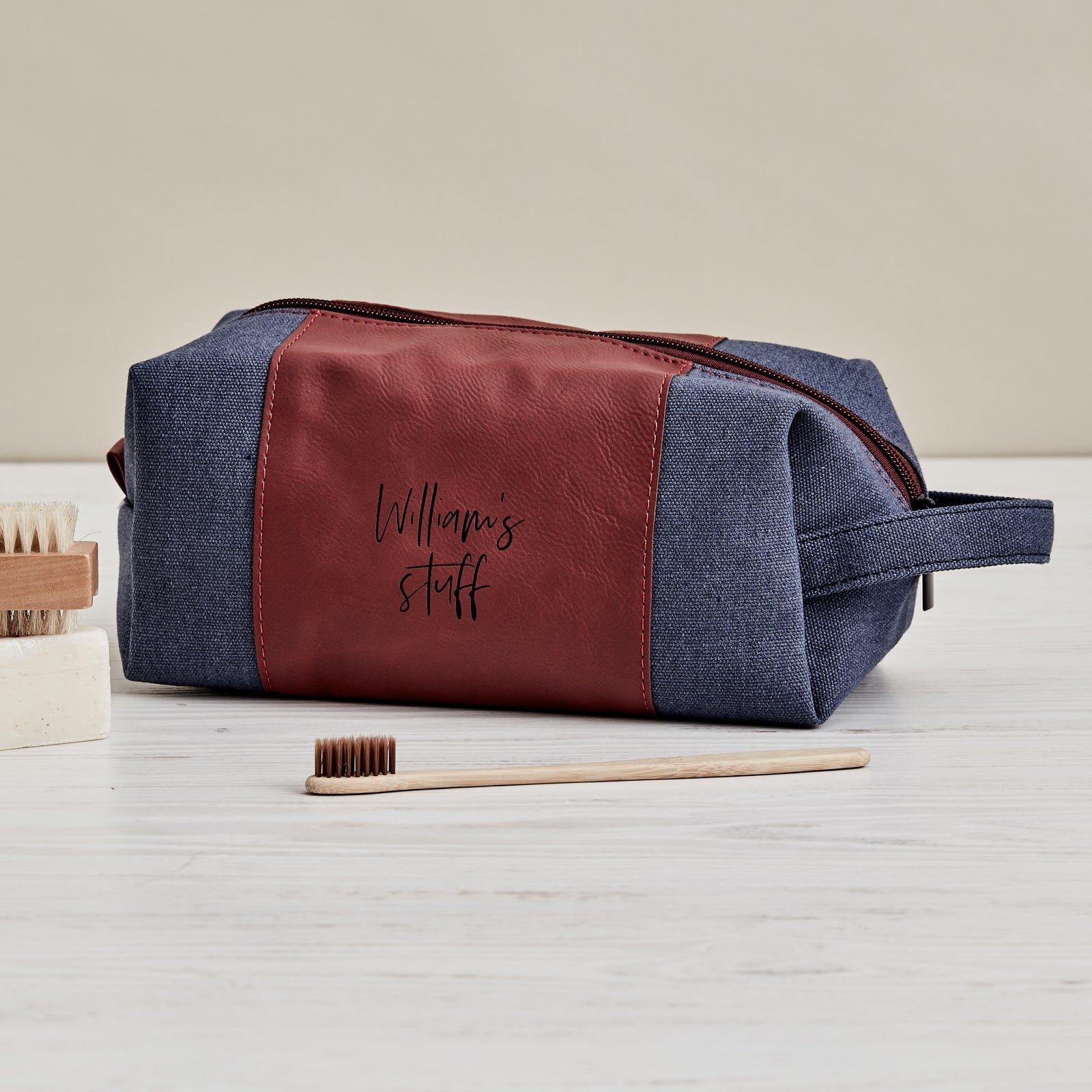 Personalised Leatherette Toiletry Bag