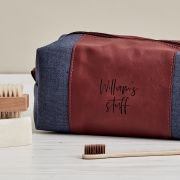 Personalised Leatherette Toiletry Bag