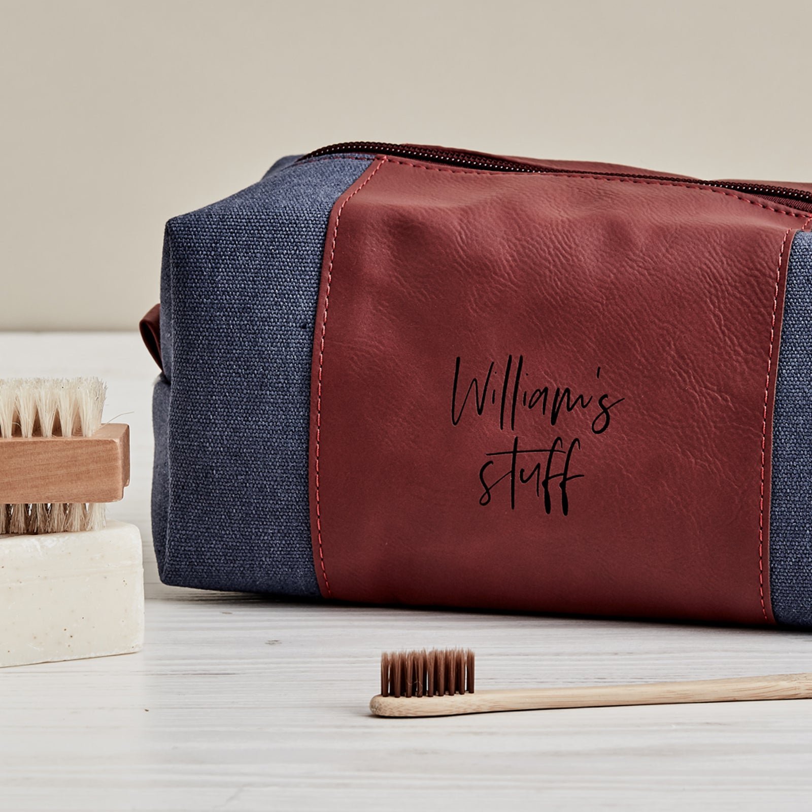 Personalised Leatherette Toiletry Bag