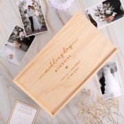 Natural Pine Engraved Wedding Keepsake Box