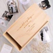 Natural Pine Engraved Wedding Keepsake Box
