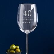 Engraved 360ml Wine Glass 40th Birthday Gift