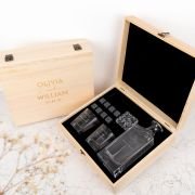 Engraved Wooden Gift Boxed Decanter Set Wedding Gift