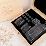 Engraved Wooden Gift Boxed Decanter Set Wedding Gift
