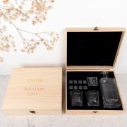 Engraved Wooden Gift Boxed Decanter Set Wedding Gift
