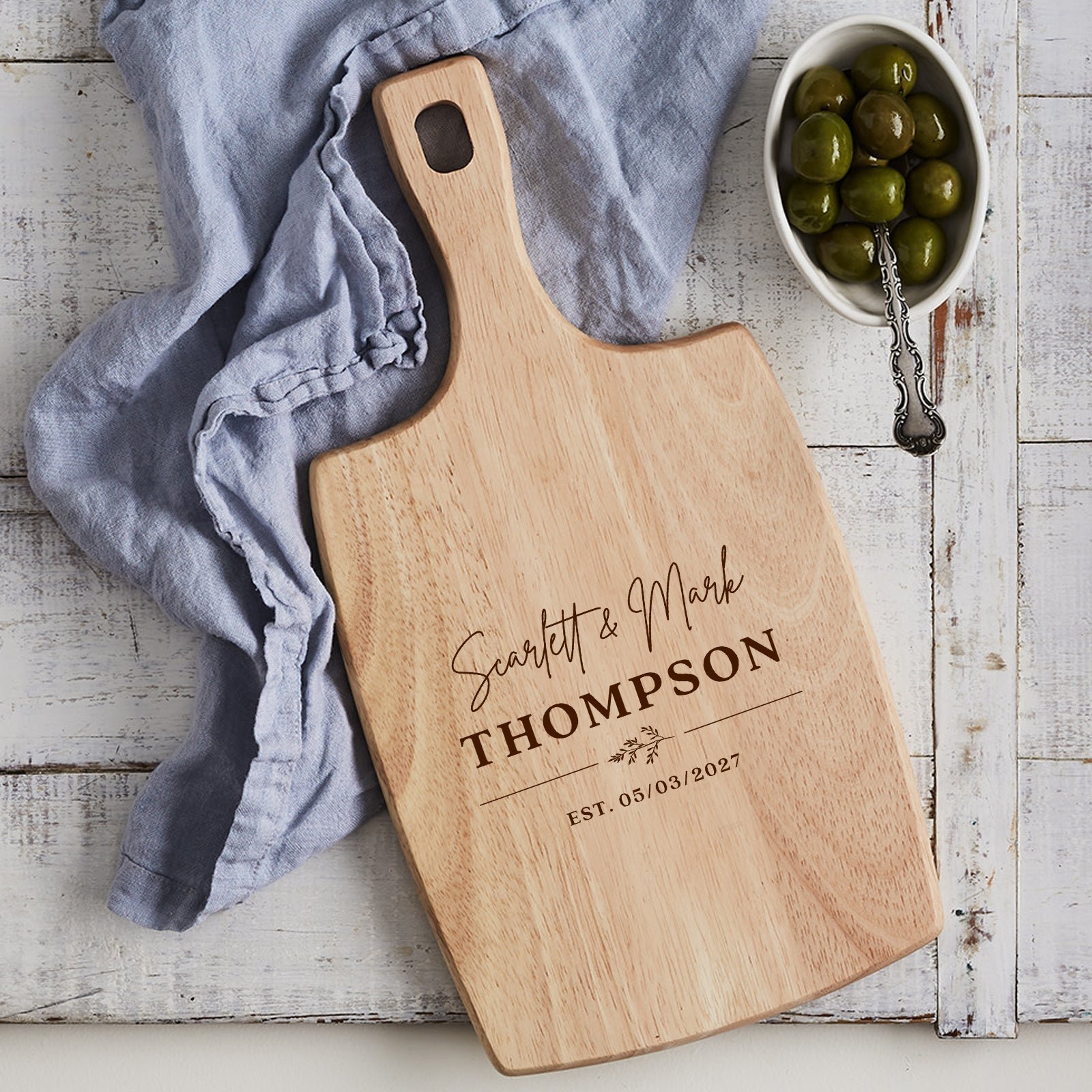 Engraved Wedding Cheese Serving Chopping Board