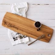 Engraved Acacia Wood 62cm Tapas Serving Board Wedding Gift