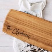 Engraved Acacia Wood 62cm Tapas Serving Board Wedding Gift