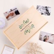 Natural Pine Printed Wedding Keepsake Box