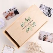 Natural Pine Printed Wedding Keepsake Box