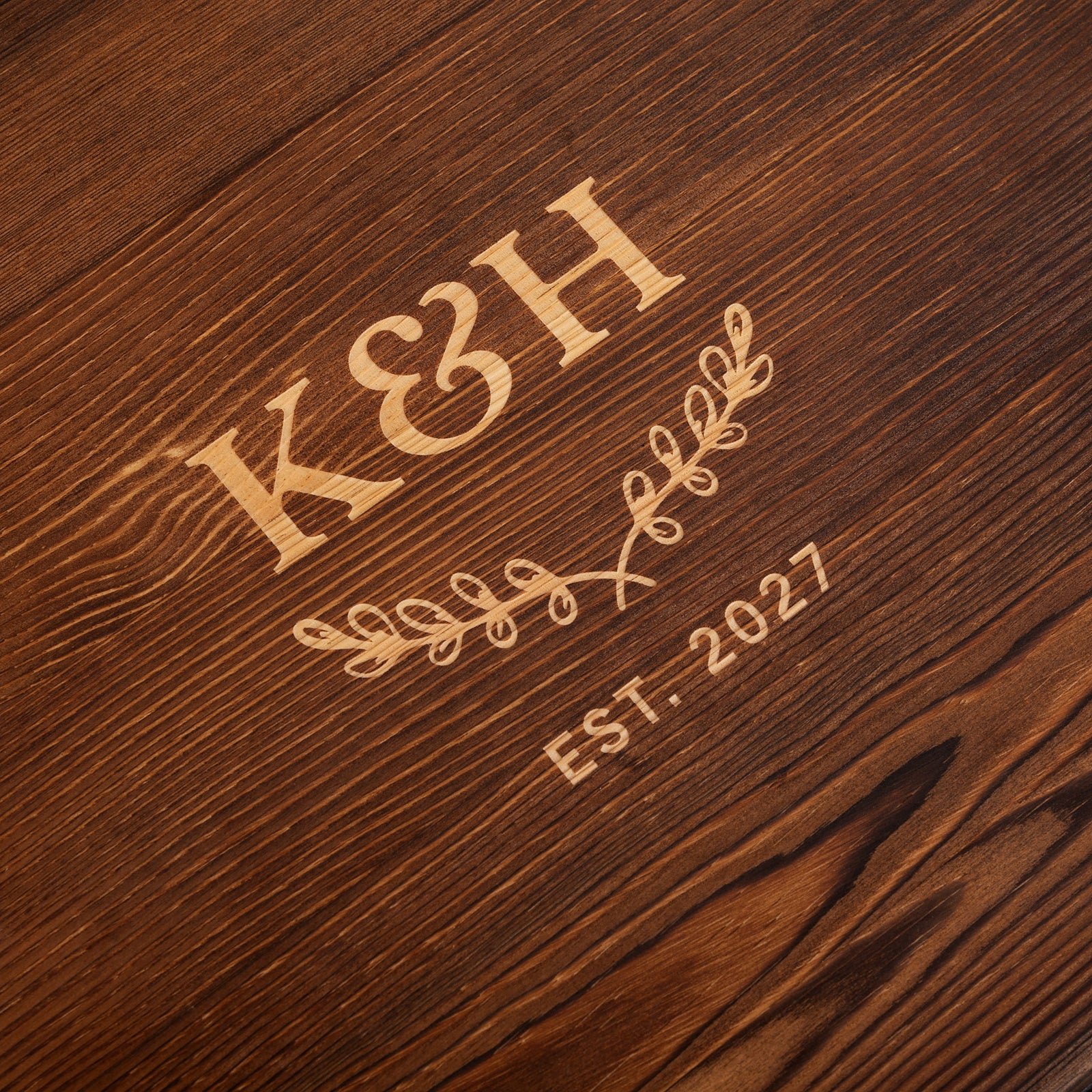 Engraved Rustic Wooden Gift Boxed Decanter Set Wedding Gift