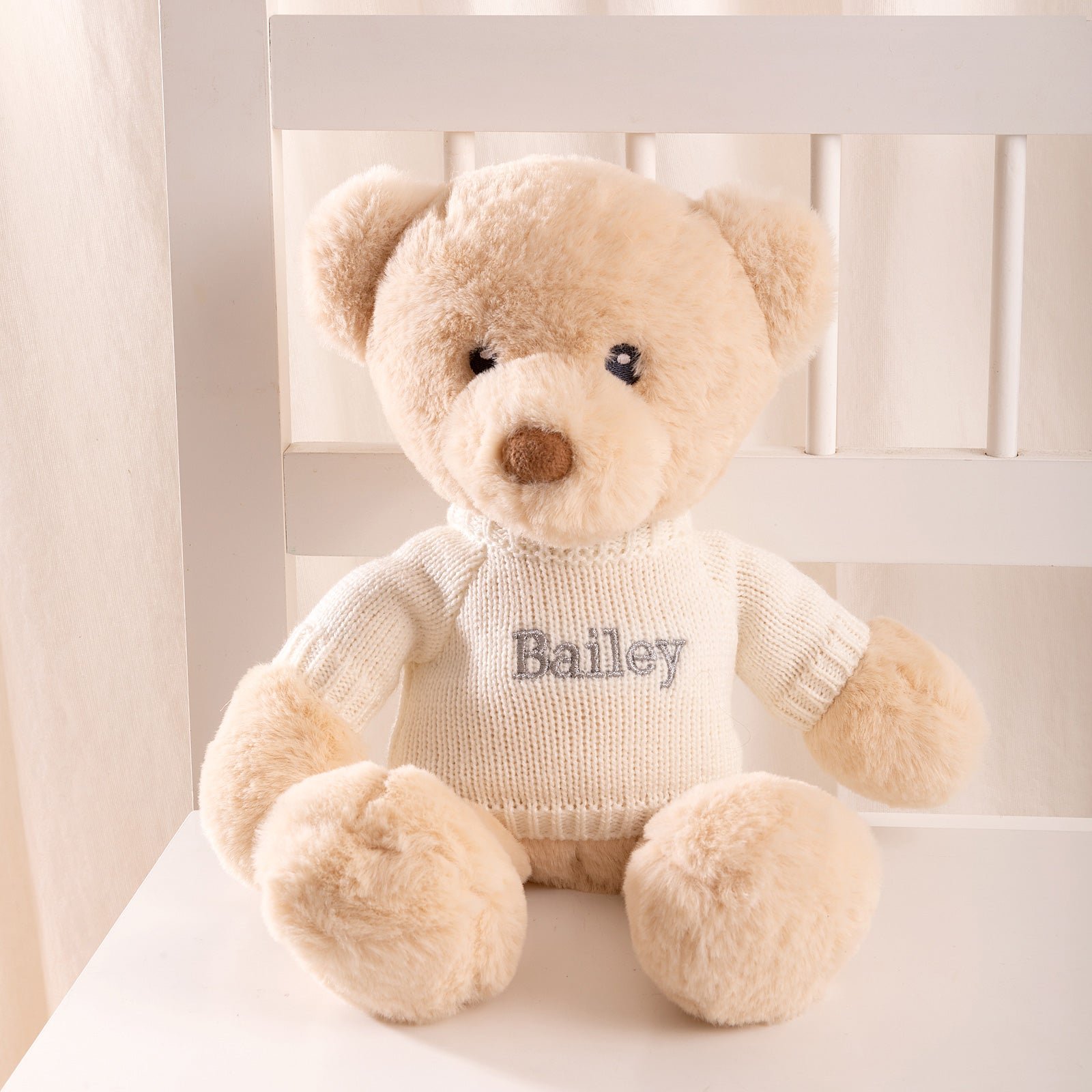 Teddy Bear with Embroidered Jumper