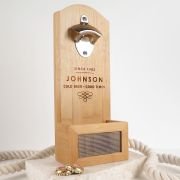 Engraved Bamboo Wall Mounted Bottle Opener