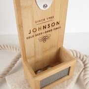 Engraved Bamboo Wall Mounted Bottle Opener