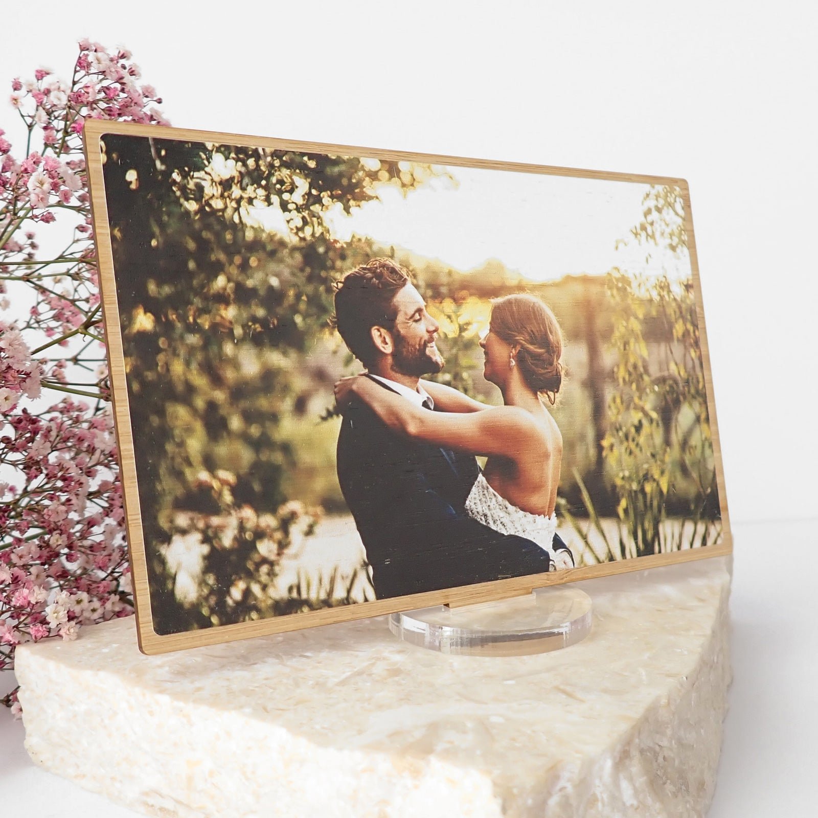 Bamboo Photo Printed Wedding Card