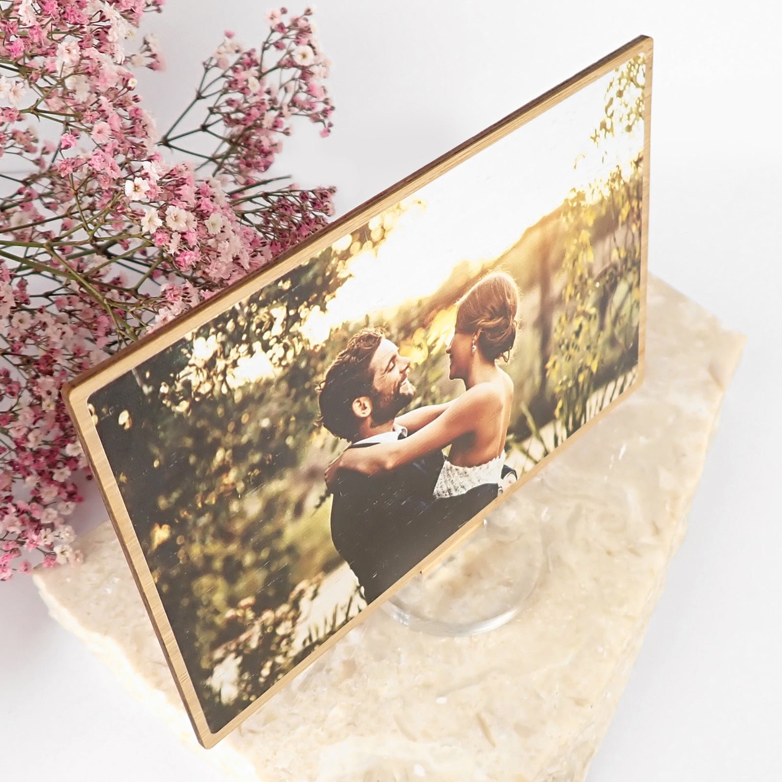 Bamboo Photo Printed Wedding Card
