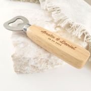 Engraved Wooden Handle Bottle Opener