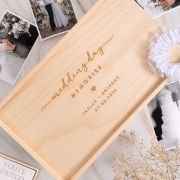 Natural Pine Engraved Wedding Keepsake Box