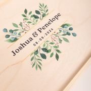 Natural Pine Printed Wedding Keepsake Box