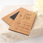 Engraved Rectangle Wooden Wedding ‘Save the Date’