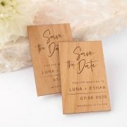 Engraved Rectangle Wooden Wedding ‘Save the Date’
