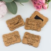 Engraved Wooden Bridal Party Acceptance Card