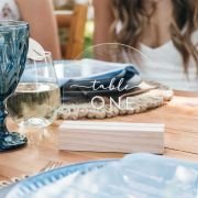 Engraved Clear Acrylic Arch Table Number with Wooden Base