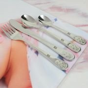 Frosted Acrylic Photo Print Placemat with Engraved Cutlery 4 Piece Set