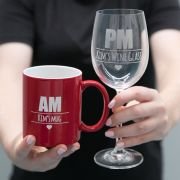 Mother’s Day AM Mug and PM Wine Glass Set