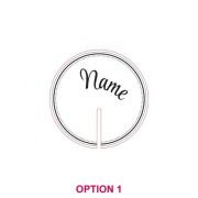 Round Rose Gold Mirror Acrylic Wedding Place Cards for Glassware