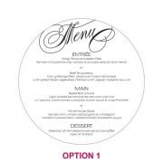 Engraved Round Mirror Acrylic Wedding Menus