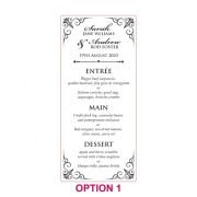 Engraved Acrylic DL Wedding Menus