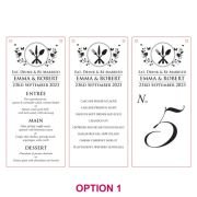 Engraved Wooden Wedding Menu Table Number Centrepiece