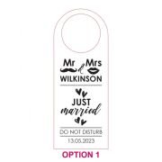 Engraved Wooden Honeymoon Door Hanger Sign