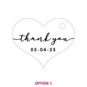 Engraved Wooden Heart Wedding Gift Tags
