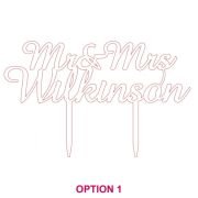 Mr & Mrs Personalised Acrylic Wedding Cake Topper