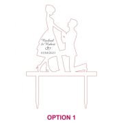 Proposal Silhouette Acrylic Wedding Cake Topper