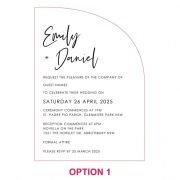 Engraved 5×7 Acrylic Semi Arch Wedding Invitations