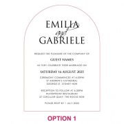 Engraved 5×7 Acrylic Arch Wedding Invitations