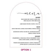 Engraved Clear Acrylic Wedding Arch Menu