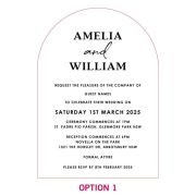 Printed 5×7 White Acrylic Arch Wedding Invitations